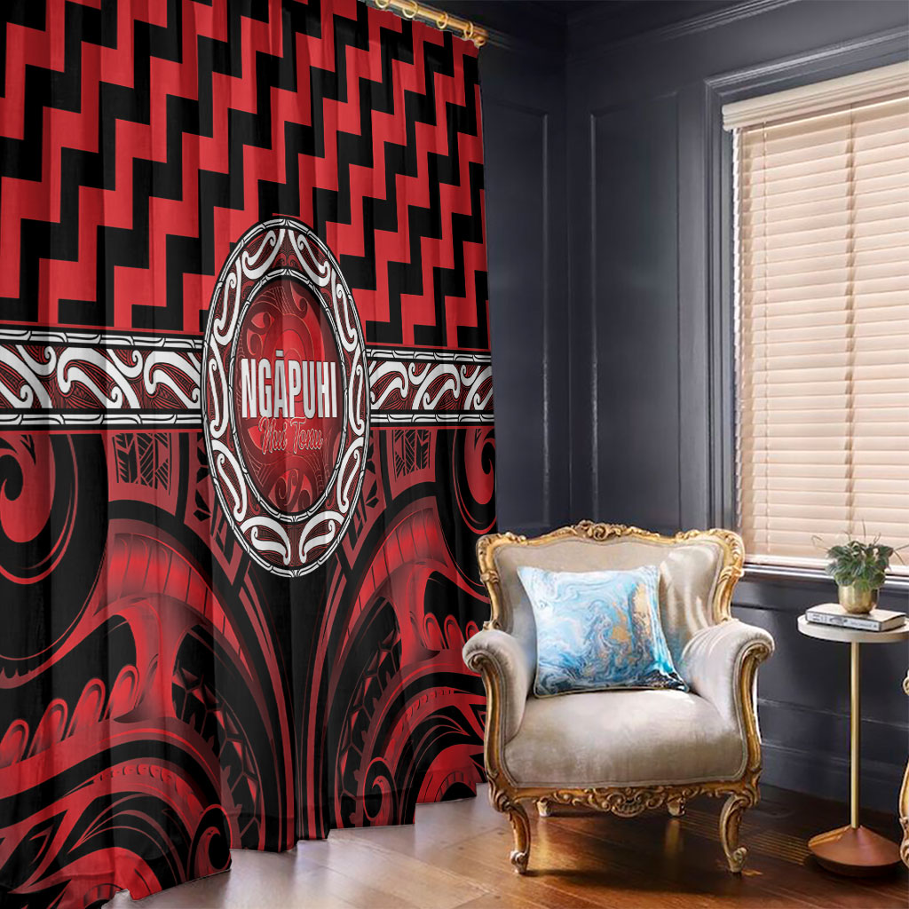Aotearoa Ngapuhi Window Curtain Maori Iwi Poutama Puhoro Tattoo LT14 - Polynesian Pride