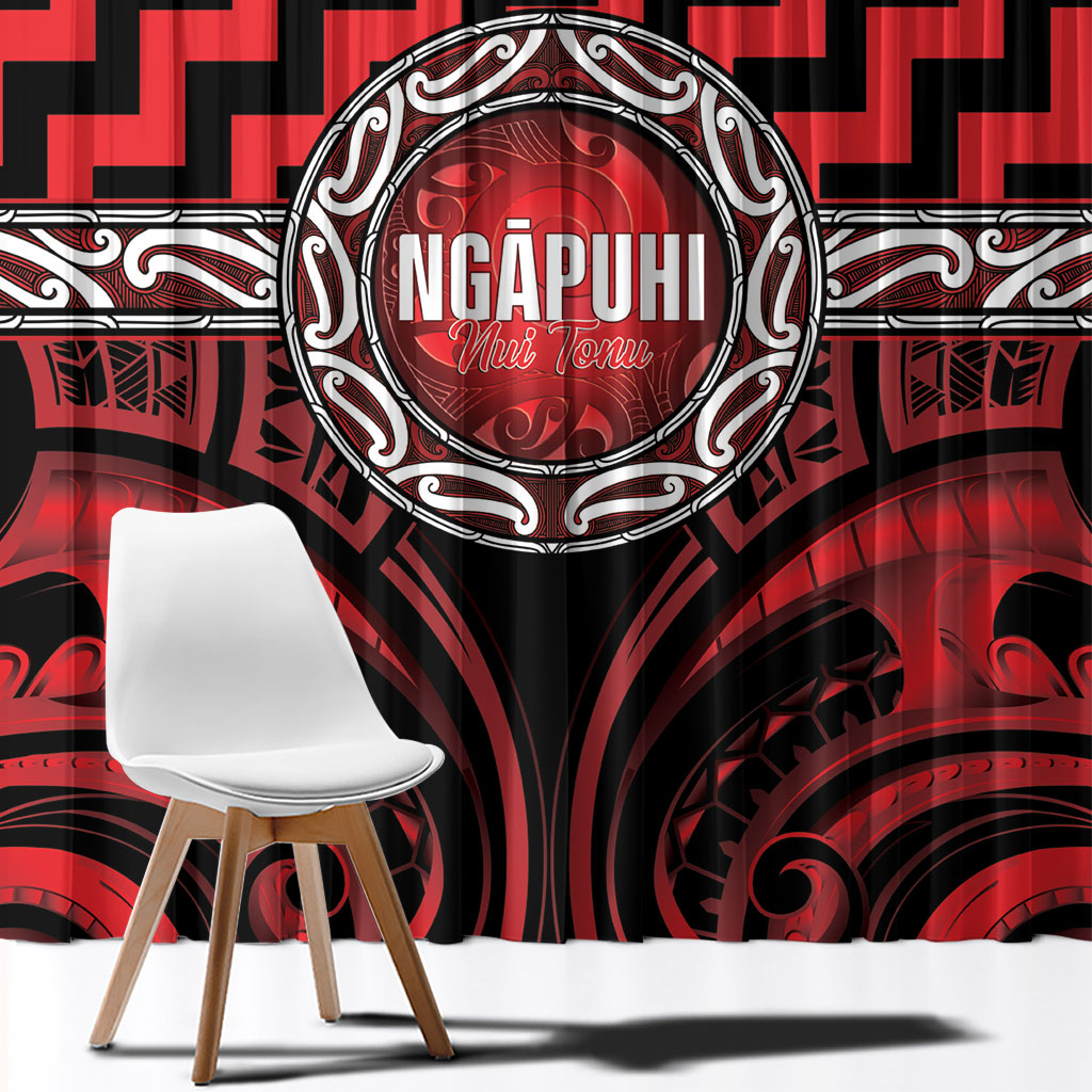 Aotearoa Ngapuhi Window Curtain Maori Iwi Poutama Puhoro Tattoo LT14 - Polynesian Pride