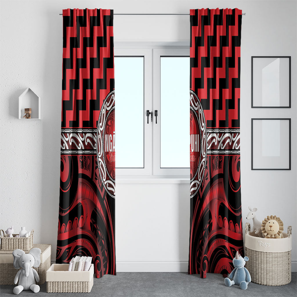 Aotearoa Ngapuhi Window Curtain Maori Iwi Poutama Puhoro Tattoo LT14 - Polynesian Pride