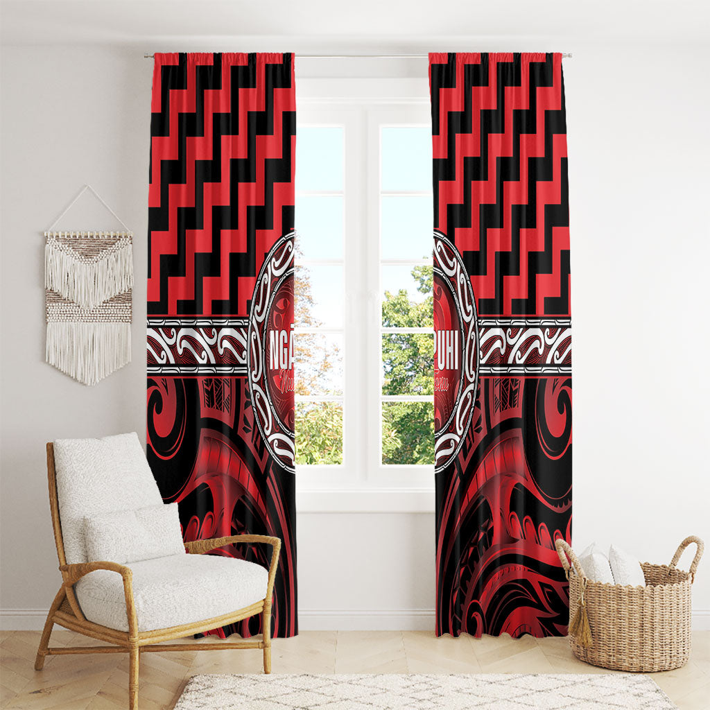 Aotearoa Ngapuhi Window Curtain Maori Iwi Poutama Puhoro Tattoo LT14 - Polynesian Pride