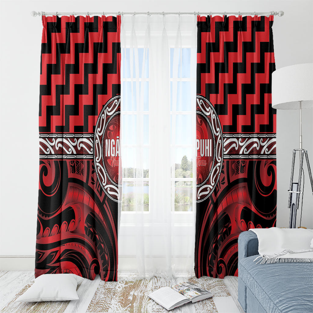 Aotearoa Ngapuhi Window Curtain Maori Iwi Poutama Puhoro Tattoo LT14 - Polynesian Pride
