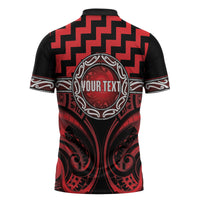 Aotearoa Ngapuhi Personalised Zipper Polo Shirt Maori Iwi Poutama Puhoro Tattoo LT14 - Polynesian Pride