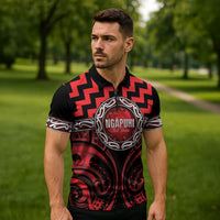 Aotearoa Ngapuhi Personalised Zipper Polo Shirt Maori Iwi Poutama Puhoro Tattoo LT14 - Polynesian Pride