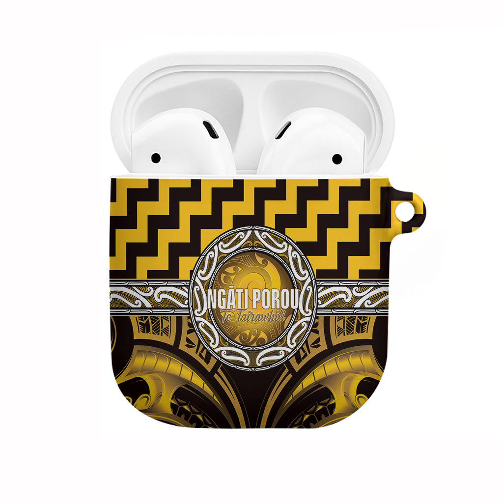 Aotearoa Ngati Porou AirPods Case Maori Iwi Poutama Puhoro Tattoo LT14 Yellow - Polynesian Pride