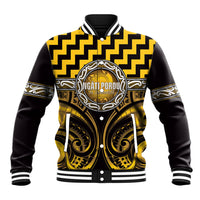 Aotearoa Ngati Porou Personalised Baseball Jacket Maori Iwi Poutama Puhoro Tattoo LT14 Unisex Yellow - Polynesian Pride