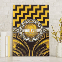 Aotearoa Ngati Porou Canvas Wall Art Maori Iwi Poutama Puhoro Tattoo LT14 Without Frame Yellow - Polynesian Pride