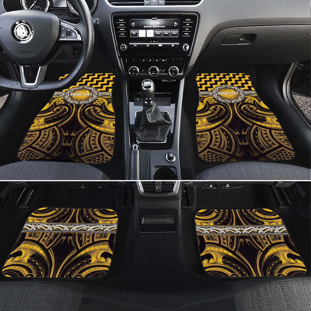 Aotearoa Ngati Porou Personalised Car Mats Maori Iwi Poutama Puhoro Tattoo LT14 Set 4pcs Yellow - Polynesian Pride
