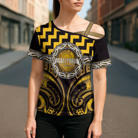 Aotearoa Ngati Porou Personalised Cross Shoulder Shirt Maori Iwi Poutama Puhoro Tattoo LT14 - Polynesian Pride