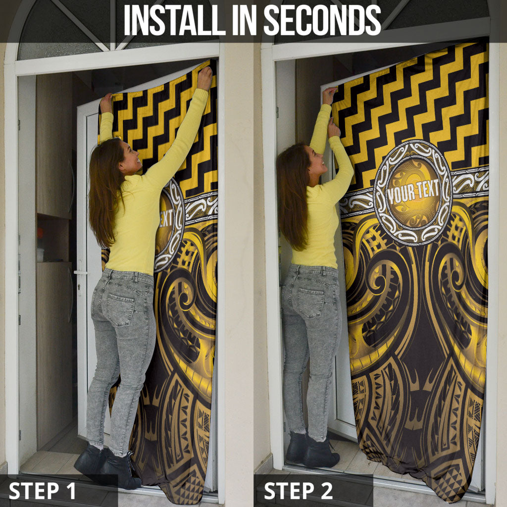 Aotearoa Ngati Porou Personalised Door Cover Maori Iwi Poutama Puhoro Tattoo LT14 - Polynesian Pride