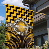 Aotearoa Ngati Porou Garden Flag Maori Iwi Poutama Puhoro Tattoo LT14 - Polynesian Pride