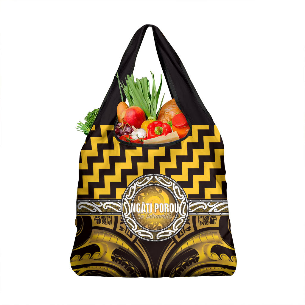 Aotearoa Ngati Porou Grocery Bag Maori Iwi Poutama Puhoro Tattoo LT14 1-pack One Size Yellow - Polynesian Pride