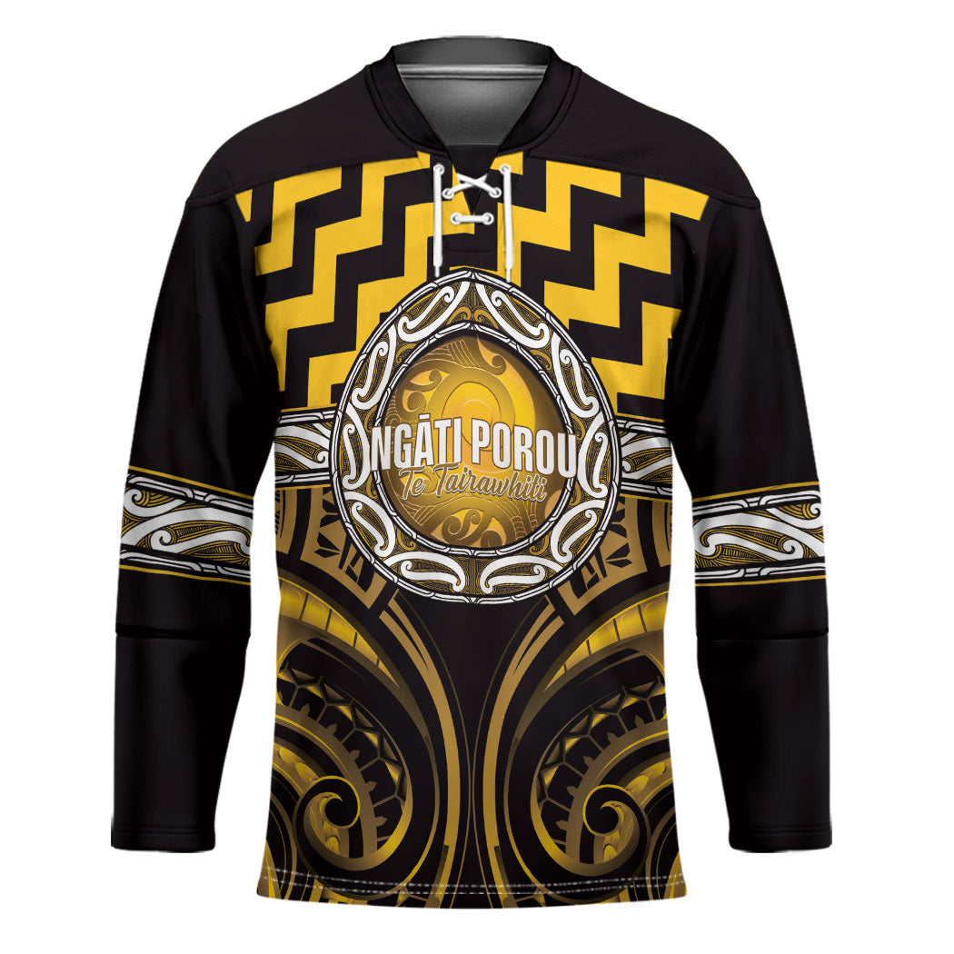 Aotearoa Ngati Porou Personalised Hockey Jersey Maori Iwi Poutama Puhoro Tattoo LT14 Unisex Yellow - Polynesian Pride