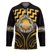 Aotearoa Ngati Porou Personalised Hockey Jersey Maori Iwi Poutama Puhoro Tattoo LT14 Unisex Yellow - Polynesian Pride