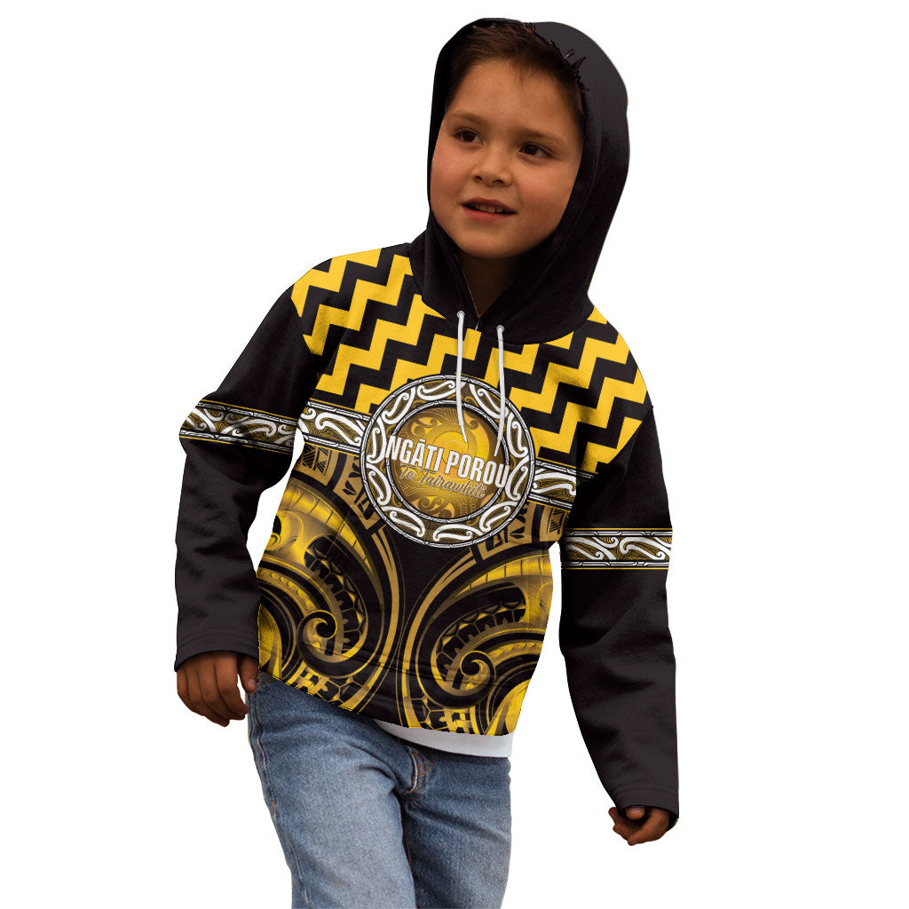 Aotearoa Ngati Porou Personalised Kid Hoodie Maori Iwi Poutama Puhoro Tattoo LT14 - Polynesian Pride