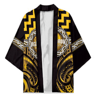 Aotearoa Ngati Porou Personalised Kimono Maori Iwi Poutama Puhoro Tattoo LT14 Unisex Yellow - Polynesian Pride