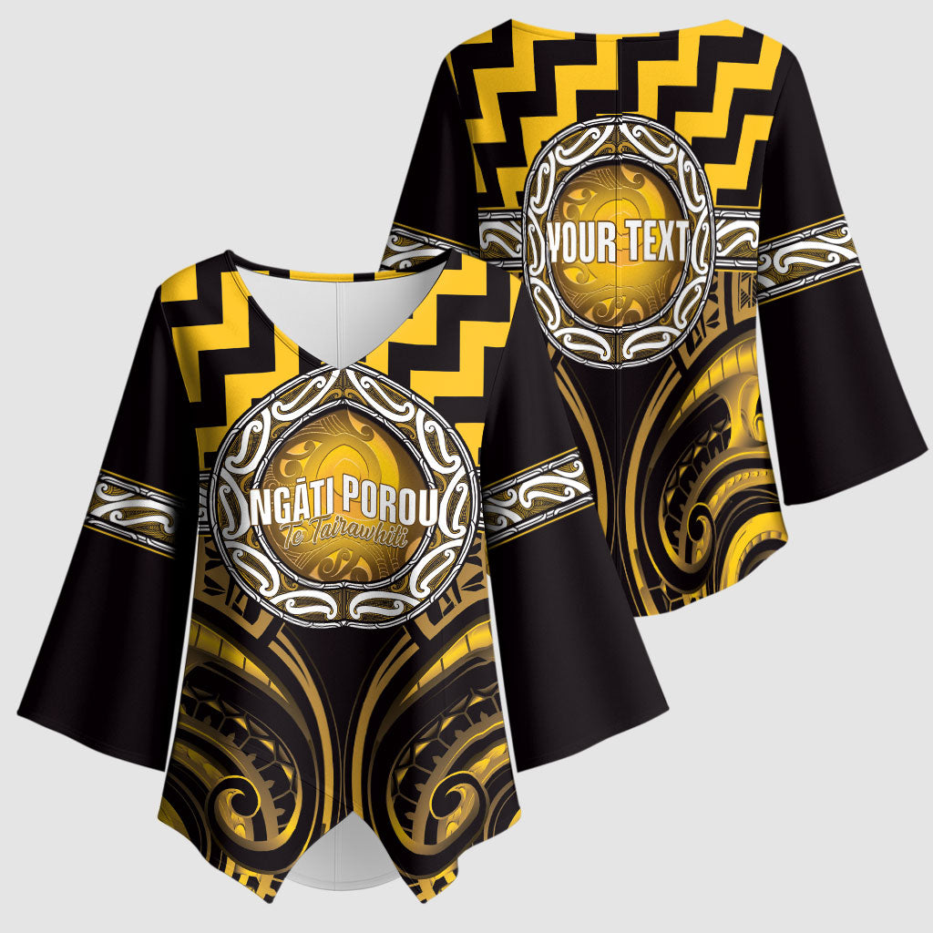Aotearoa Ngati Porou Personalised Kimono Sleeve Blouse Maori Iwi Poutama Puhoro Tattoo LT14 - Polynesian Pride