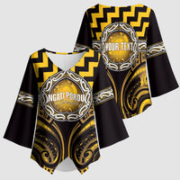 Aotearoa Ngati Porou Personalised Kimono Sleeve Blouse Maori Iwi Poutama Puhoro Tattoo LT14 - Polynesian Pride