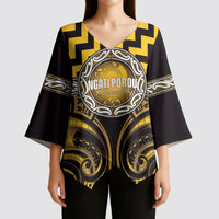 Aotearoa Ngati Porou Personalised Kimono Sleeve Blouse Maori Iwi Poutama Puhoro Tattoo LT14 - Polynesian Pride