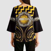 Aotearoa Ngati Porou Personalised Kimono Sleeve Blouse Maori Iwi Poutama Puhoro Tattoo LT14 - Polynesian Pride