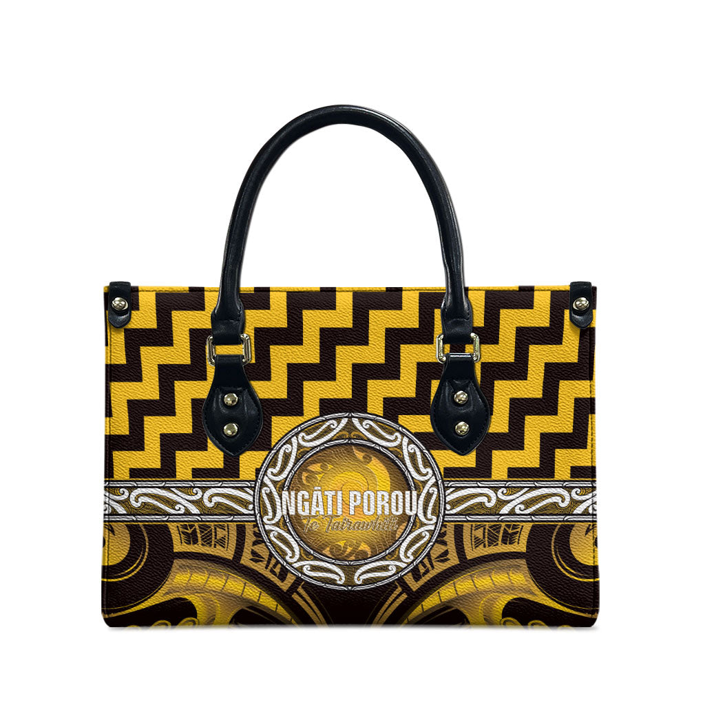 Aotearoa Ngati Porou Leather Bag Maori Iwi Poutama Puhoro Tattoo LT14 - Polynesian Pride