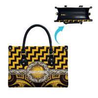 Aotearoa Ngati Porou Leather Bag Maori Iwi Poutama Puhoro Tattoo LT14 - Polynesian Pride