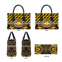 Aotearoa Ngati Porou Leather Bag Maori Iwi Poutama Puhoro Tattoo LT14 - Polynesian Pride