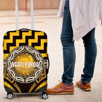 Aotearoa Ngati Porou Luggage Cover Maori Iwi Poutama Puhoro Tattoo LT14 Yellow - Polynesian Pride