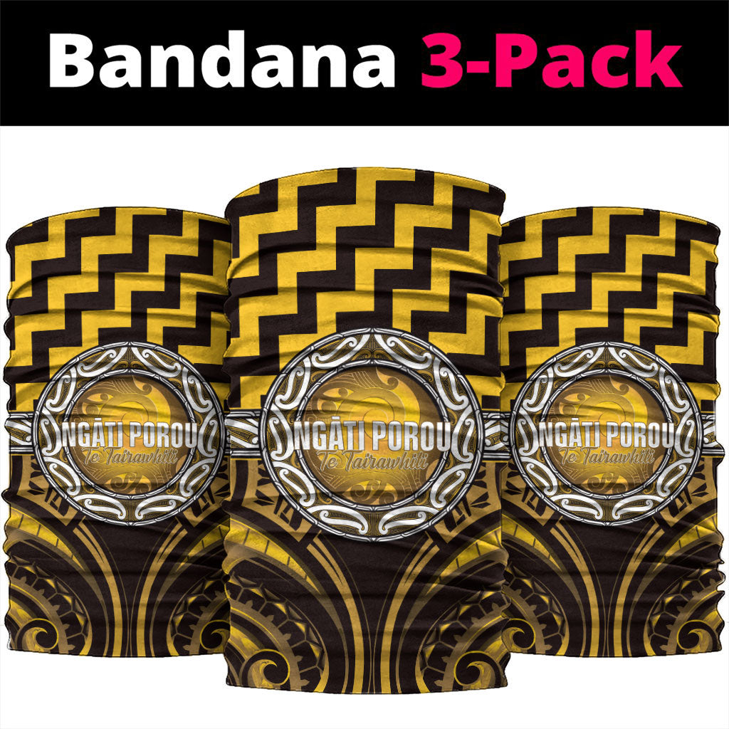 Aotearoa Ngati Porou Neck Gaiter Maori Iwi Poutama Puhoro Tattoo LT14 package One Size: 25*50cm Yellow - Polynesian Pride