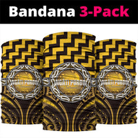 Aotearoa Ngati Porou Neck Gaiter Maori Iwi Poutama Puhoro Tattoo LT14 package One Size: 25*50cm Yellow - Polynesian Pride