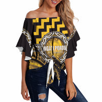 Aotearoa Ngati Porou Personalised Off Shoulder Wrap Waist Top Maori Iwi Poutama Puhoro Tattoo LT14 - Polynesian Pride