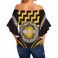 Aotearoa Ngati Porou Personalised Off Shoulder Wrap Waist Top Maori Iwi Poutama Puhoro Tattoo LT14 - Polynesian Pride