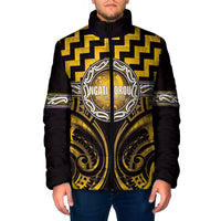 Aotearoa Ngati Porou Personalised Padded Jacket Maori Iwi Poutama Puhoro Tattoo LT14 Men Yellow - Polynesian Pride