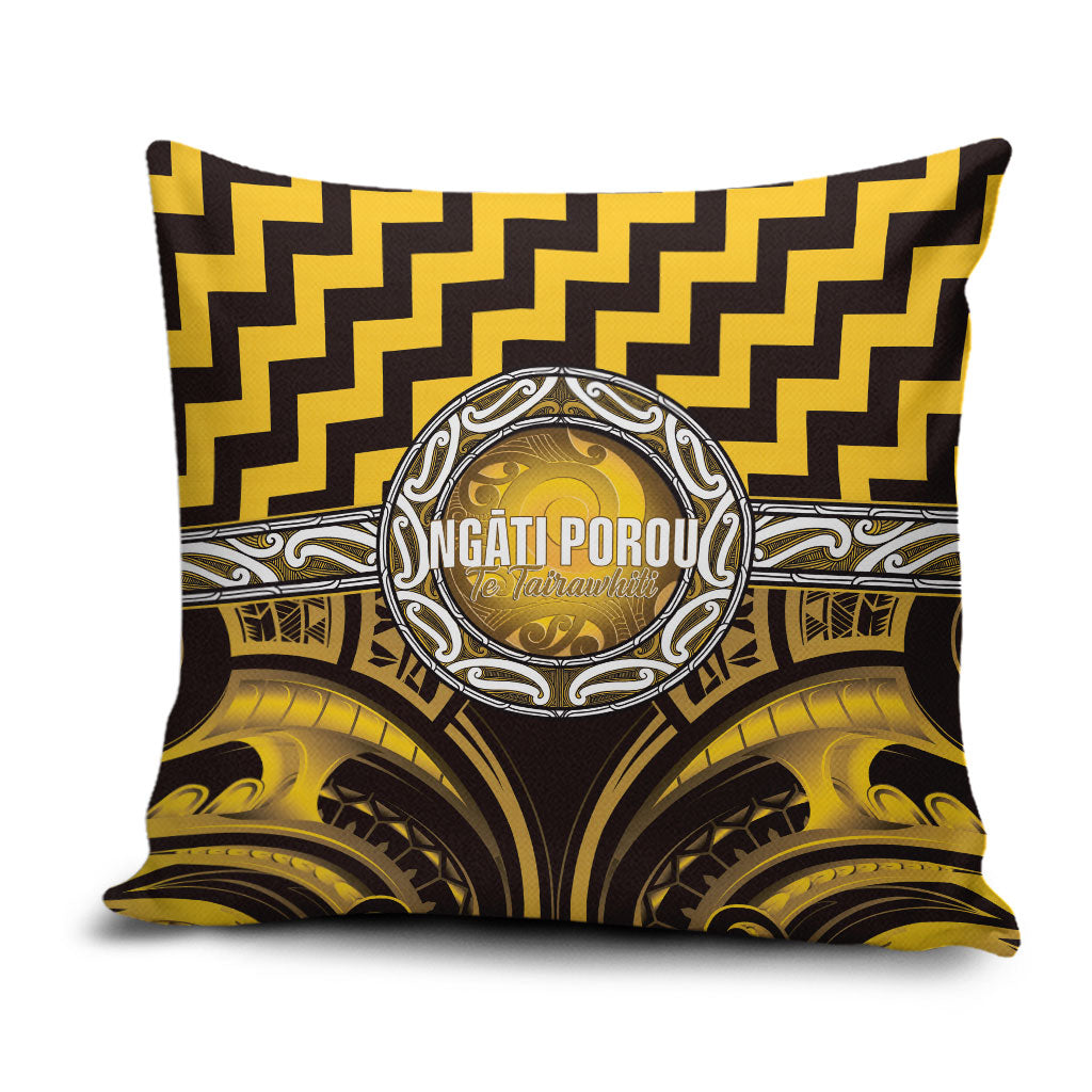 Aotearoa Ngati Porou Pillow Cover Maori Iwi Poutama Puhoro Tattoo LT14 Yellow - Polynesian Pride
