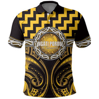 Aotearoa Ngati Porou Personalised Polo Shirt Maori Iwi Poutama Puhoro Tattoo LT14 Yellow - Polynesian Pride