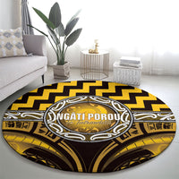 Aotearoa Ngati Porou Round Carpet Maori Iwi Poutama Puhoro Tattoo LT14 - Polynesian Pride