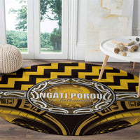 Aotearoa Ngati Porou Round Carpet Maori Iwi Poutama Puhoro Tattoo LT14 - Polynesian Pride