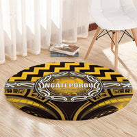 Aotearoa Ngati Porou Round Carpet Maori Iwi Poutama Puhoro Tattoo LT14 - Polynesian Pride