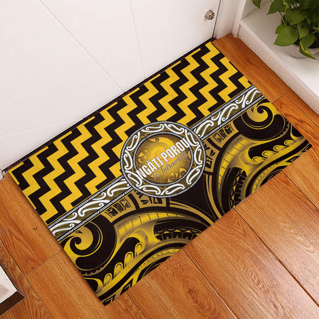 Aotearoa Ngati Porou Rubber Doormat Maori Iwi Poutama Puhoro Tattoo LT14 - Polynesian Pride