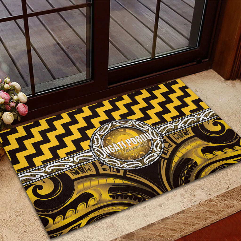 Aotearoa Ngati Porou Rubber Doormat Maori Iwi Poutama Puhoro Tattoo LT14 - Polynesian Pride