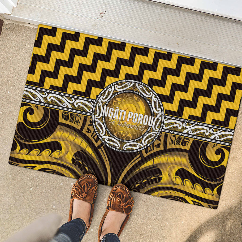 Aotearoa Ngati Porou Rubber Doormat Maori Iwi Poutama Puhoro Tattoo LT14 - Polynesian Pride