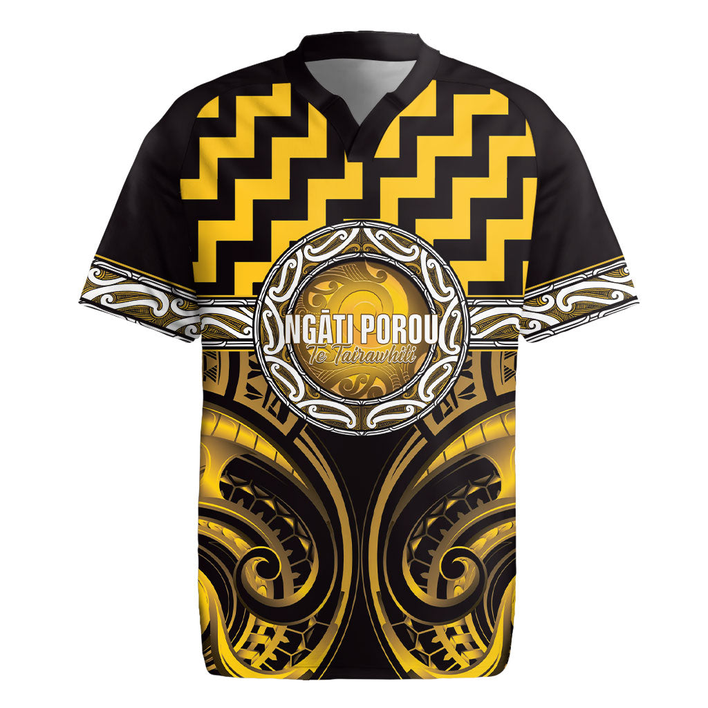 Aotearoa Ngati Porou Personalised Rugby Jersey Maori Iwi Poutama Puhoro Tattoo LT14 Yellow - Polynesian Pride