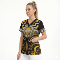 Aotearoa Ngati Porou Personalised Scrub Top Maori Iwi Poutama Puhoro Tattoo LT14 - Polynesian Pride