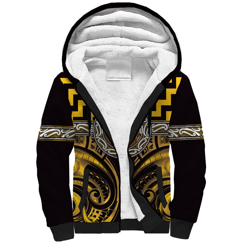 Aotearoa Ngati Porou Personalised Sherpa Hoodie Maori Iwi Poutama Puhoro Tattoo LT14 Unisex Yellow - Polynesian Pride