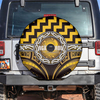 Aotearoa Ngati Porou Spare Tire Cover Maori Iwi Poutama Puhoro Tattoo LT14 Yellow - Polynesian Pride