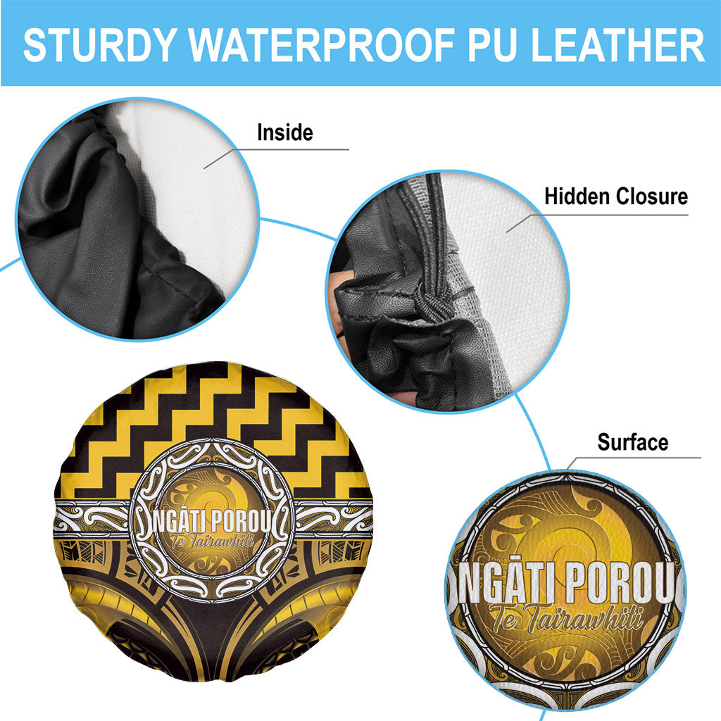 Aotearoa Ngati Porou Spare Tire Cover Maori Iwi Poutama Puhoro Tattoo LT14 - Polynesian Pride