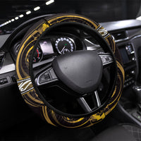 Aotearoa Ngati Porou Steering Wheel Cover Maori Iwi Poutama Puhoro Tattoo LT14 Universal Fit Yellow - Polynesian Pride