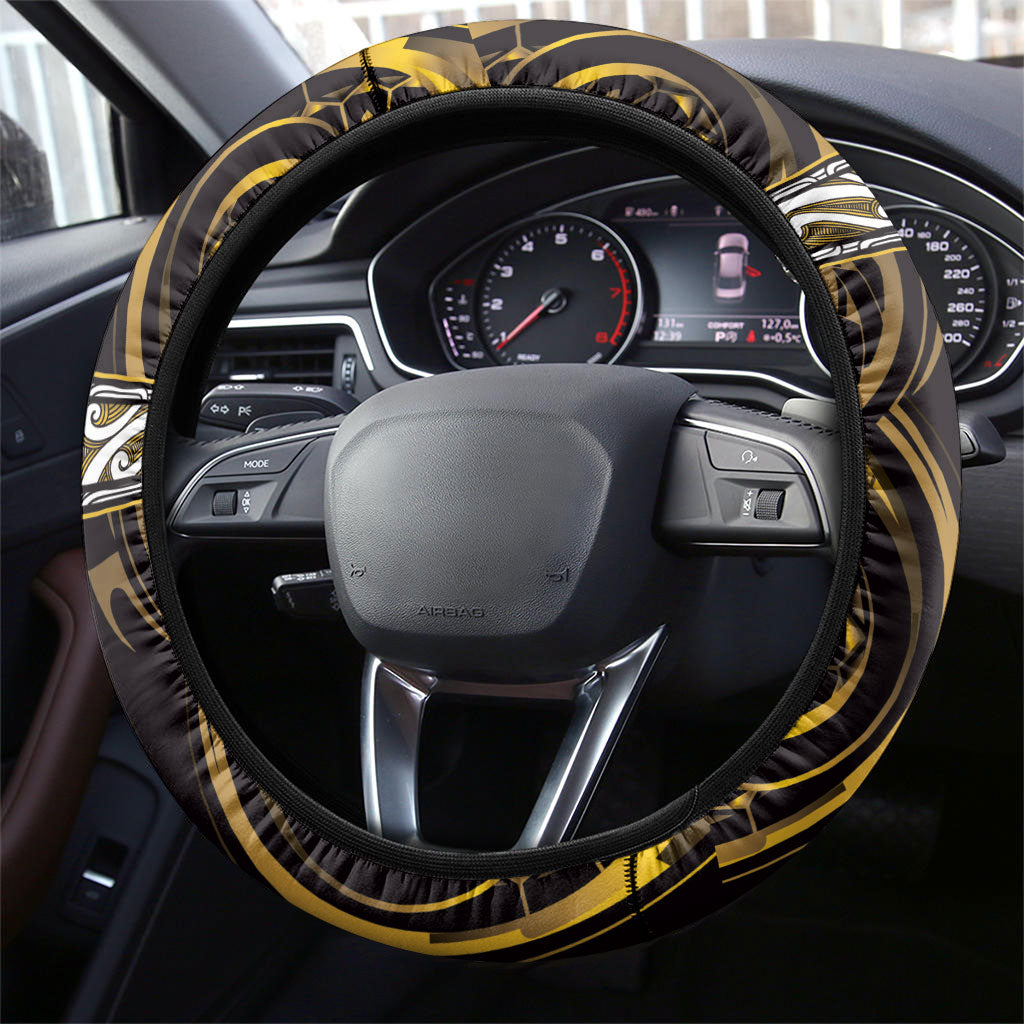 Aotearoa Ngati Porou Steering Wheel Cover Maori Iwi Poutama Puhoro Tattoo LT14 - Polynesian Pride
