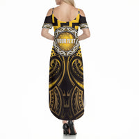 Aotearoa Ngati Porou Personalised Summer Maxi Dress Maori Iwi Poutama Puhoro Tattoo LT14 - Polynesian Pride
