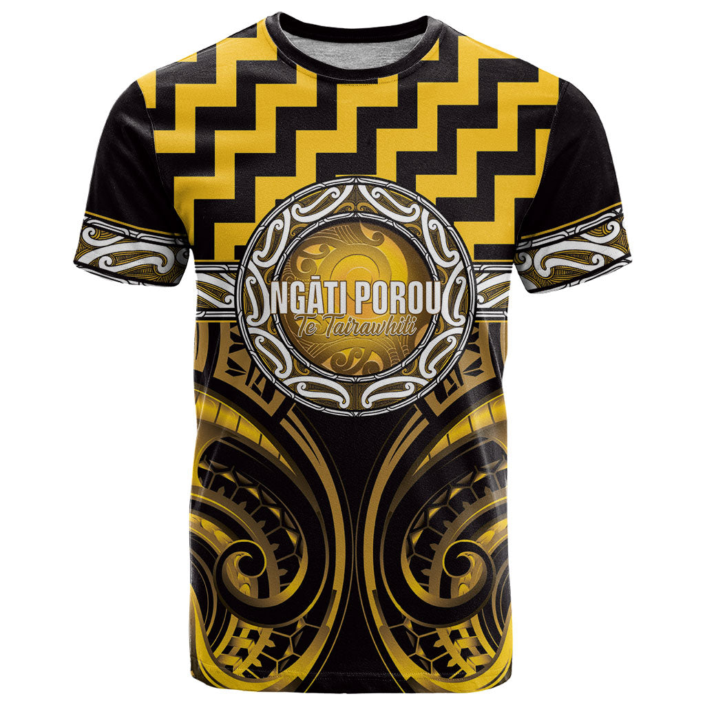 Aotearoa Ngati Porou Personalised T Shirt Maori Iwi Poutama Puhoro Tattoo LT14 Yellow - Polynesian Pride