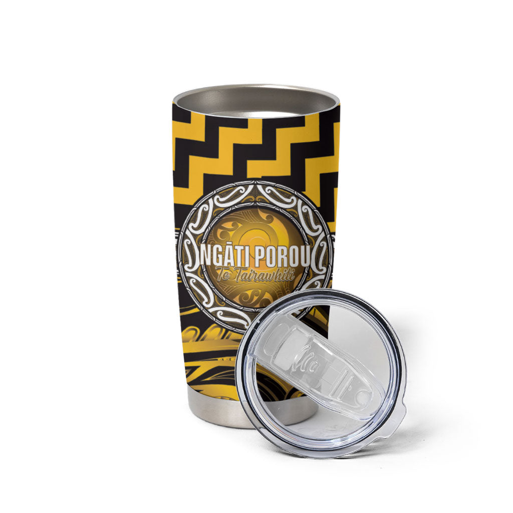 Aotearoa Ngati Porou Personalised Tumbler Cup Maori Iwi Poutama Puhoro Tattoo LT14 - Polynesian Pride